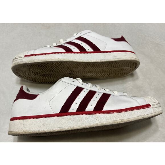 Adidas Superstar Shoes Men’s Size 13 White Red Stripe Shell Toe Classic Low Top - Picture 1 of 8